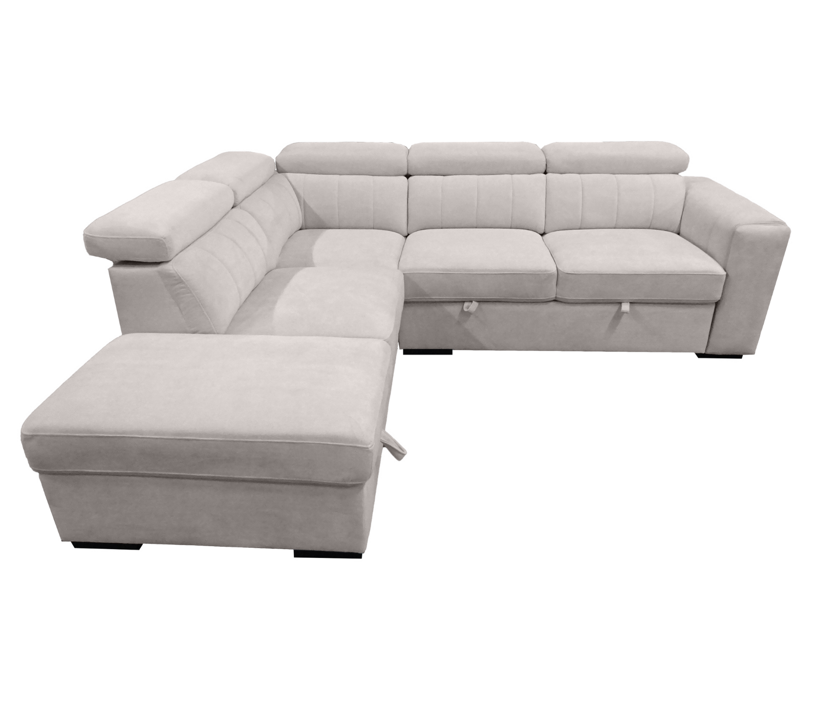 Nelly 2 Piece Sectional w/ Pull-Out Sleeper - Cream Fabric