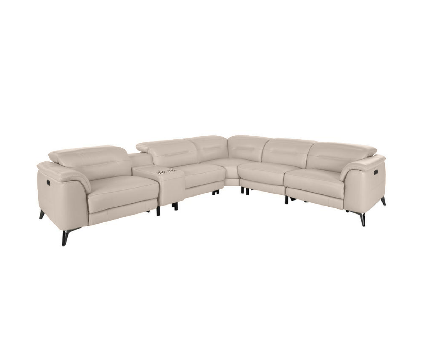 Encore 6 Piece Power Reclining Sectional - Frost Leather