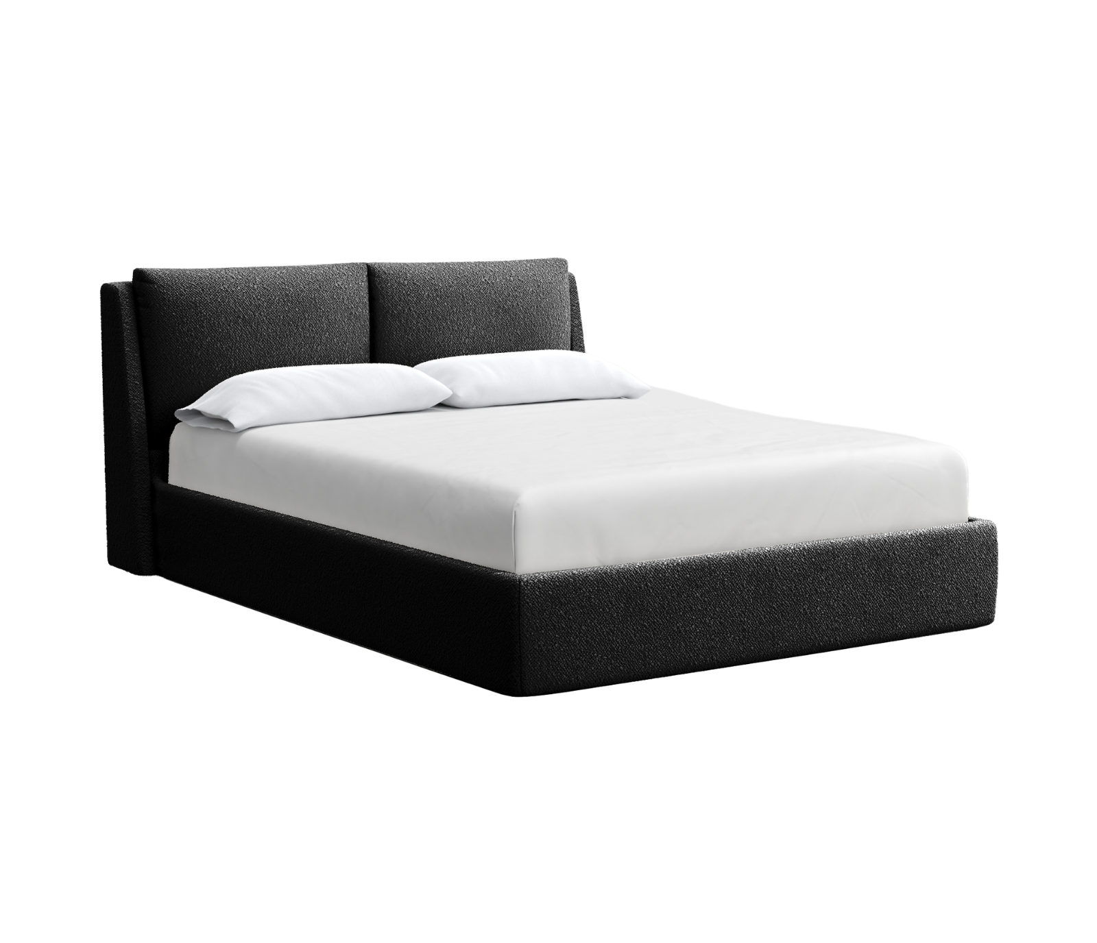 Snooze Upholstered Bed w/ Lift-Storage - Licorice Boucle Fabric