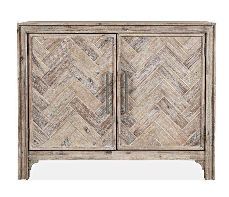 Gramercy Chevron - 40" Accent Cabinet - Washed Grey