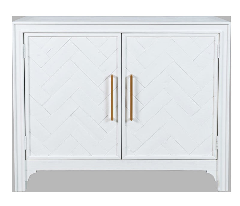 Gramercy Chevron  - 40" Accent Cabinet - White