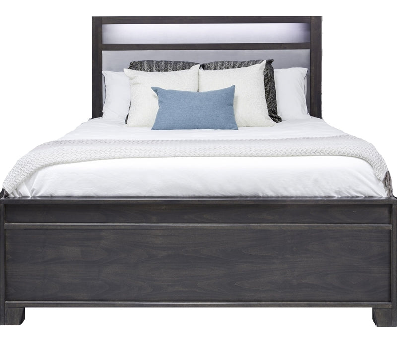 York Storage Bed w/ Upholstered Headboard & LED Lighting - Custom
