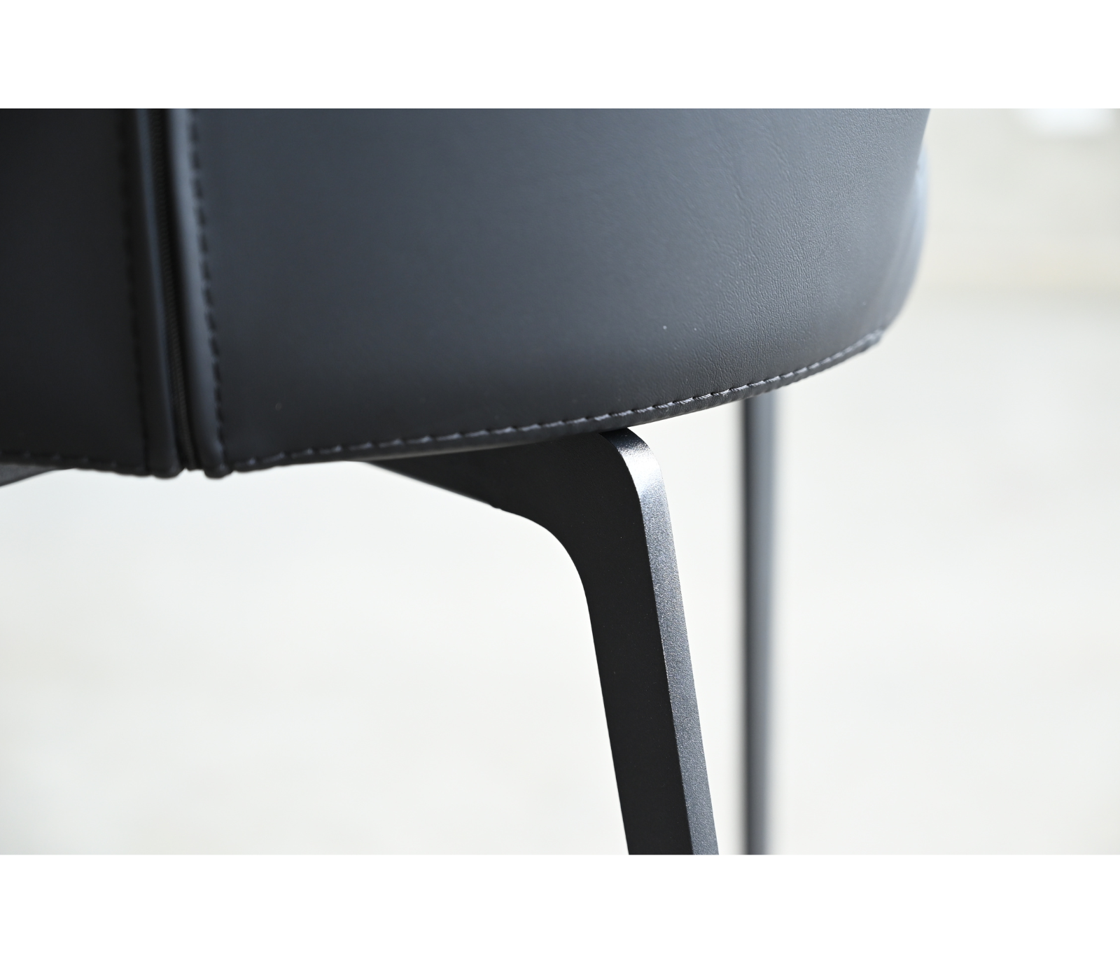 Hug Side Chair - Jet Black Leatherette