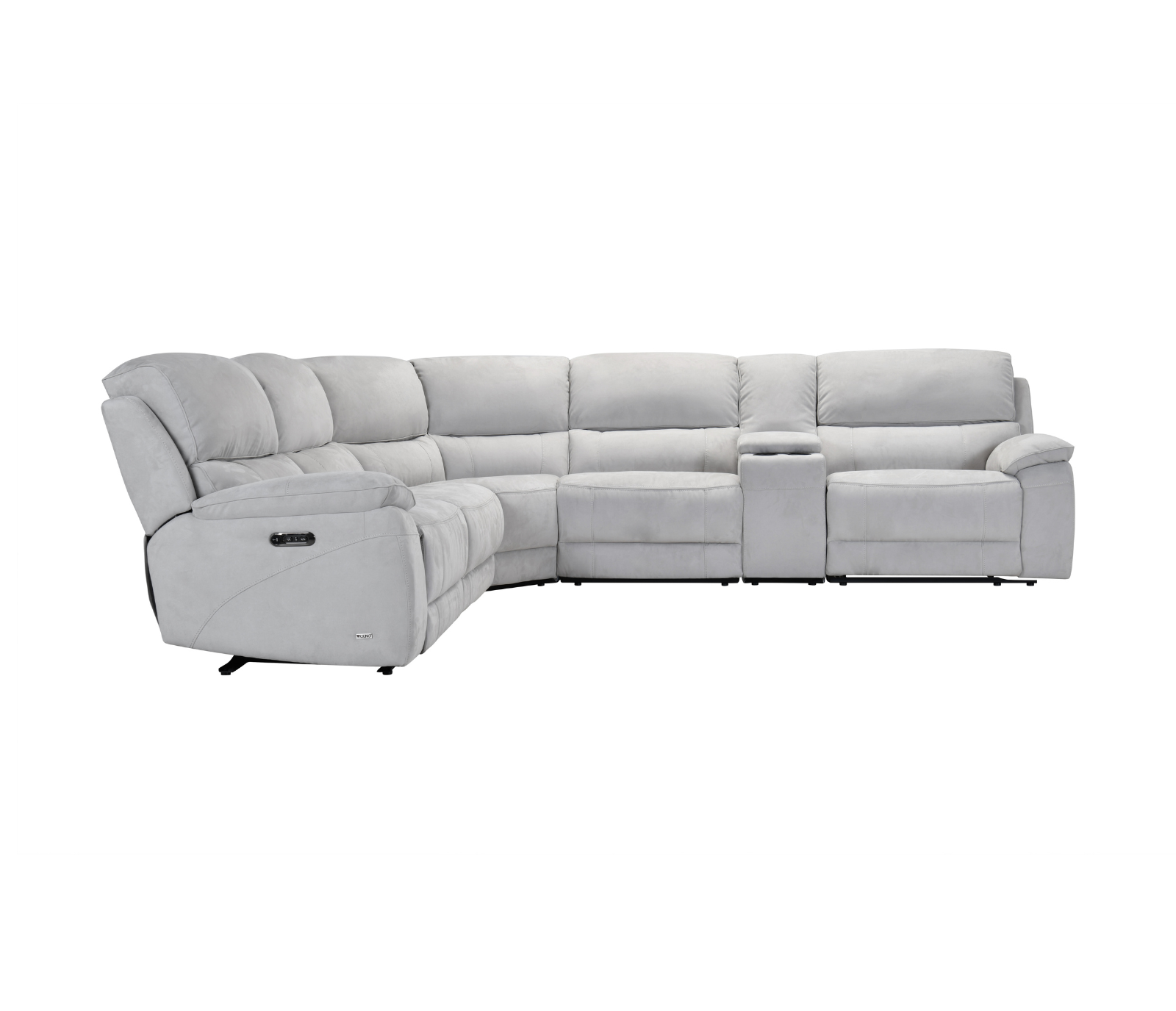 Ace 6 Power Reclining Sectional - Silver Grey Fabric