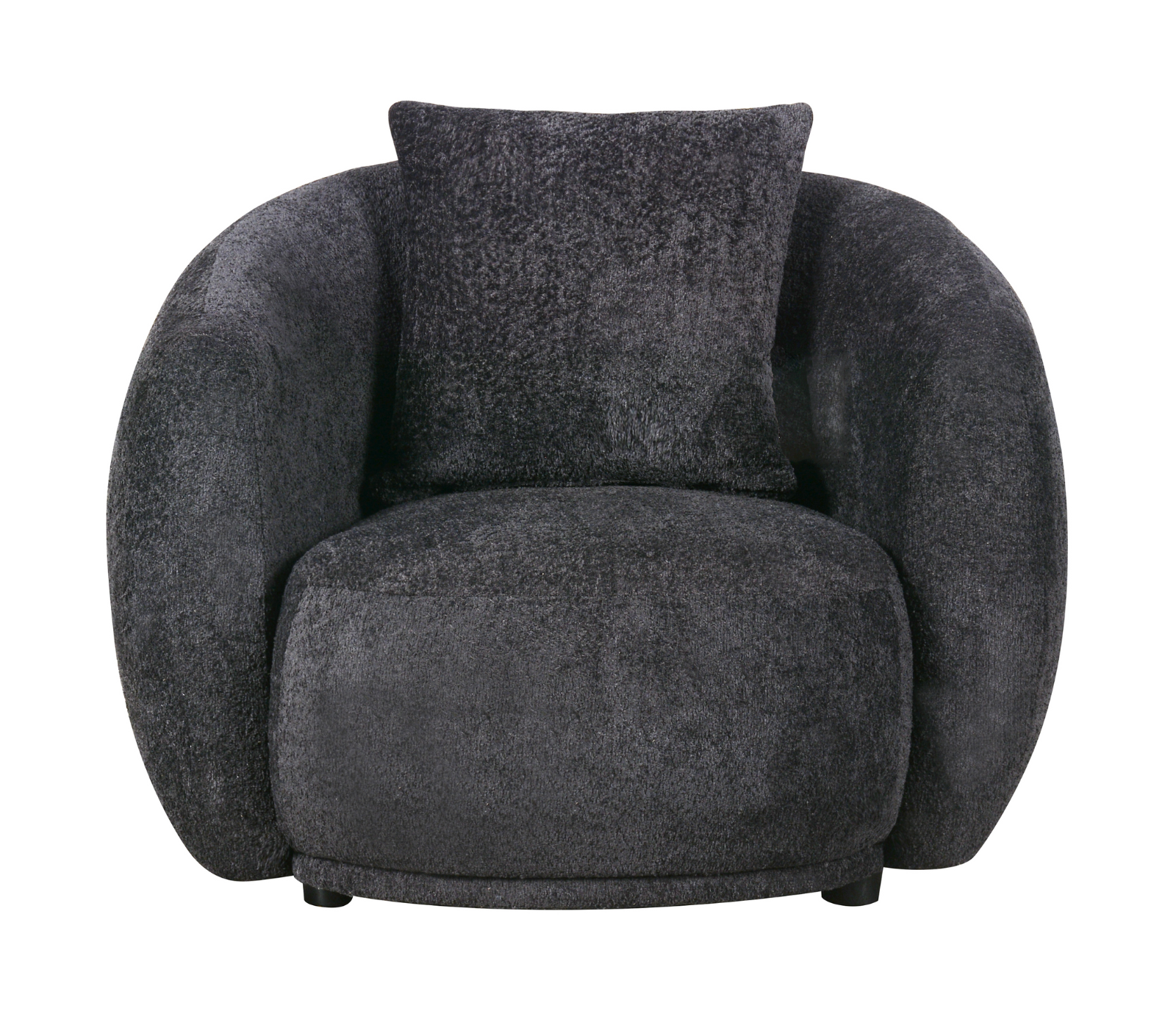 Alba Curve Chair - Black Boucle Fabric