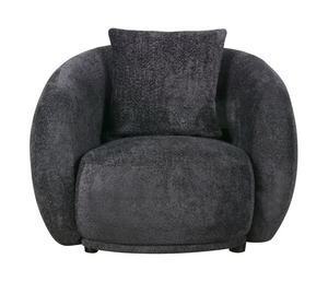 Alba Curve Chair - Bouclé Black