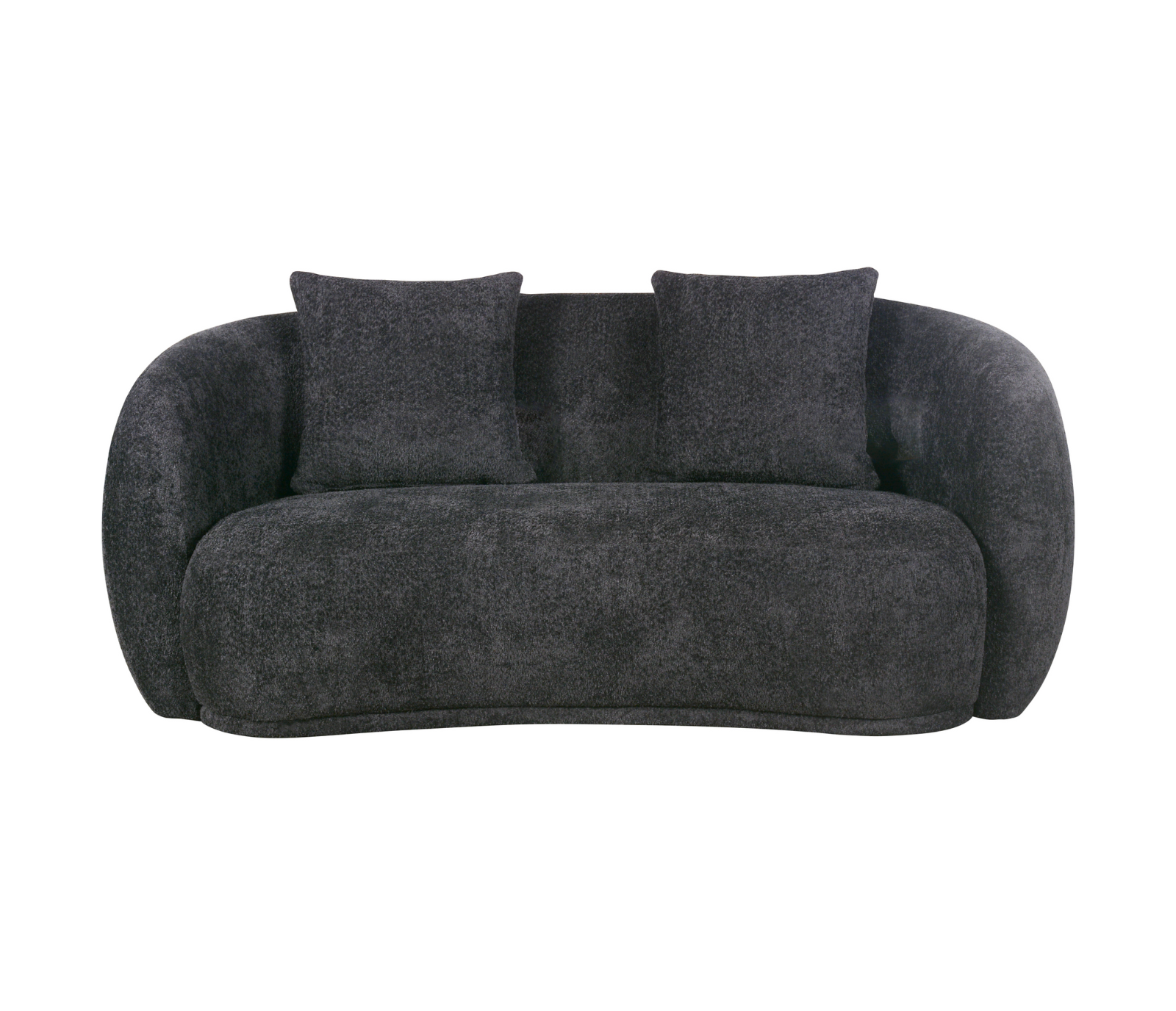 Alba Curve Loveseat - Black Boucle Fabric