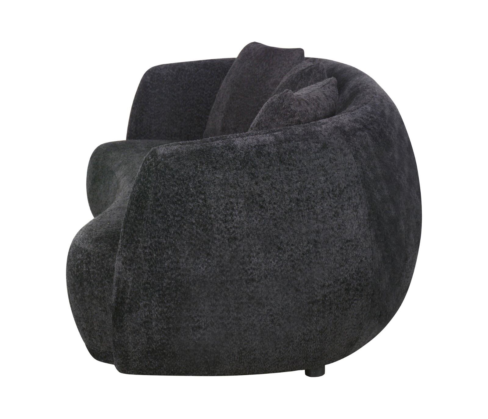Alba Curve Sofa - Black Boucle Fabric
