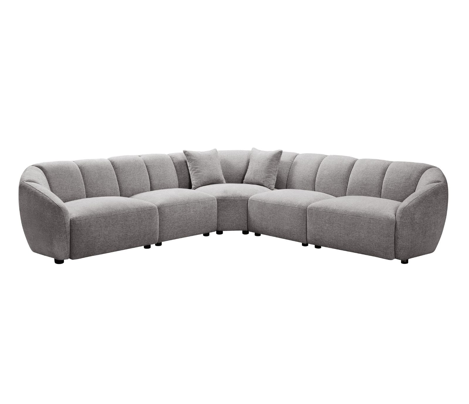 Aletta 5 Piece Sectional - Shark Grey Fabric