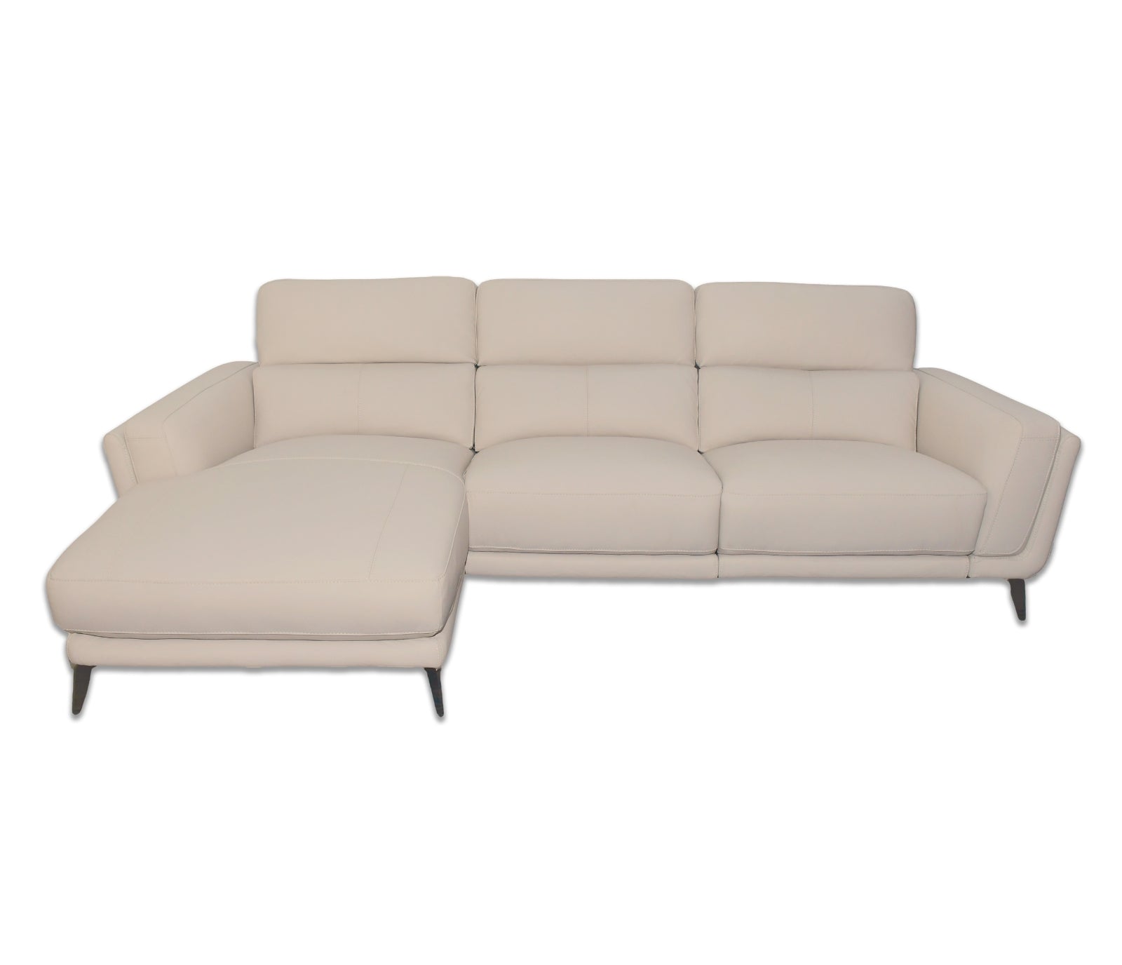 Ariella 3 Piece Sectional - Power Reclining w/ Power Headrests - Frost Leather