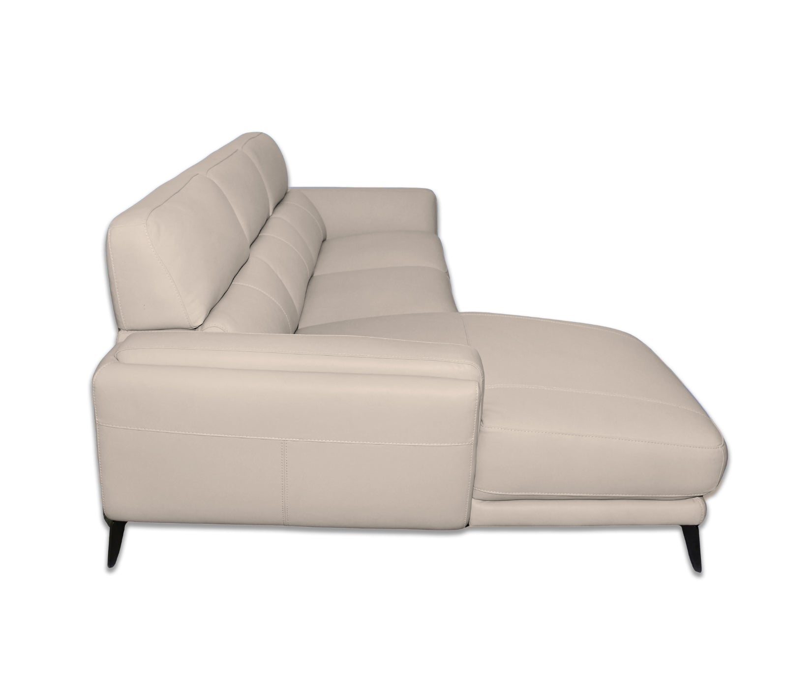 Ariella 3 Piece Sectional - Power Reclining w/ Power Headrests - Frost Leather