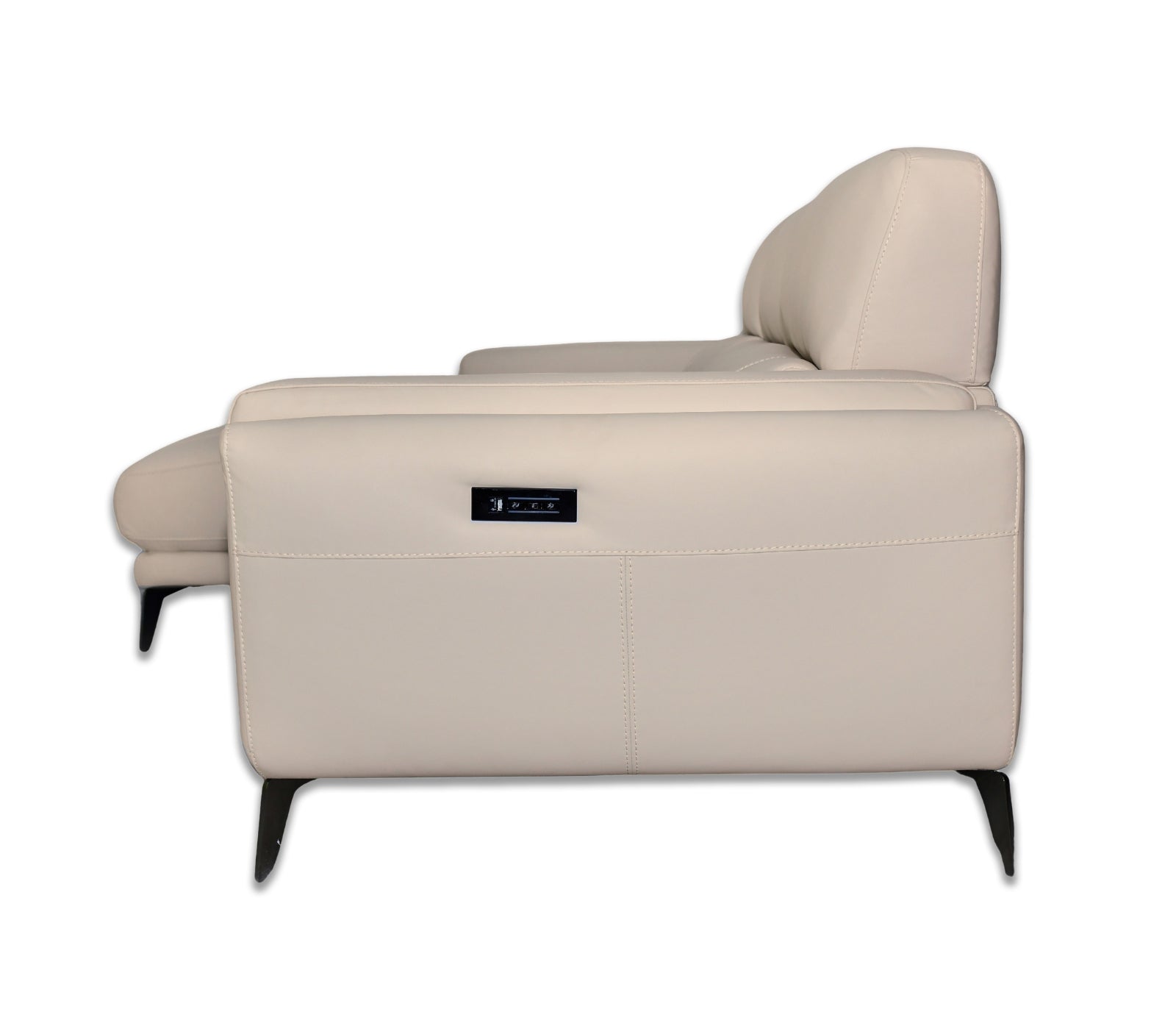Ariella 3 Piece Sectional - Power Reclining w/ Power Headrests - Frost Leather