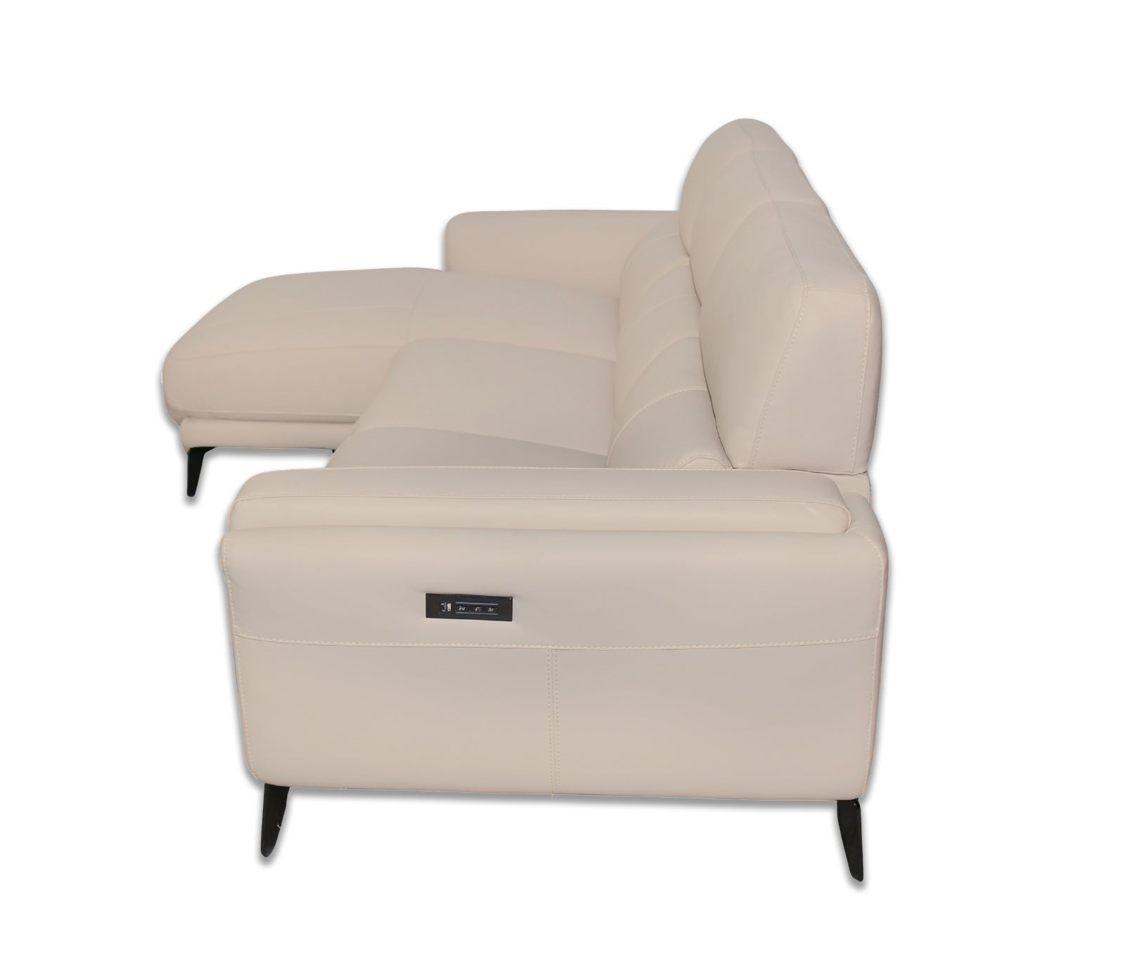 Ariella 3 Piece Sectional - Power Reclining w/ Power Headrests - Frost Leather