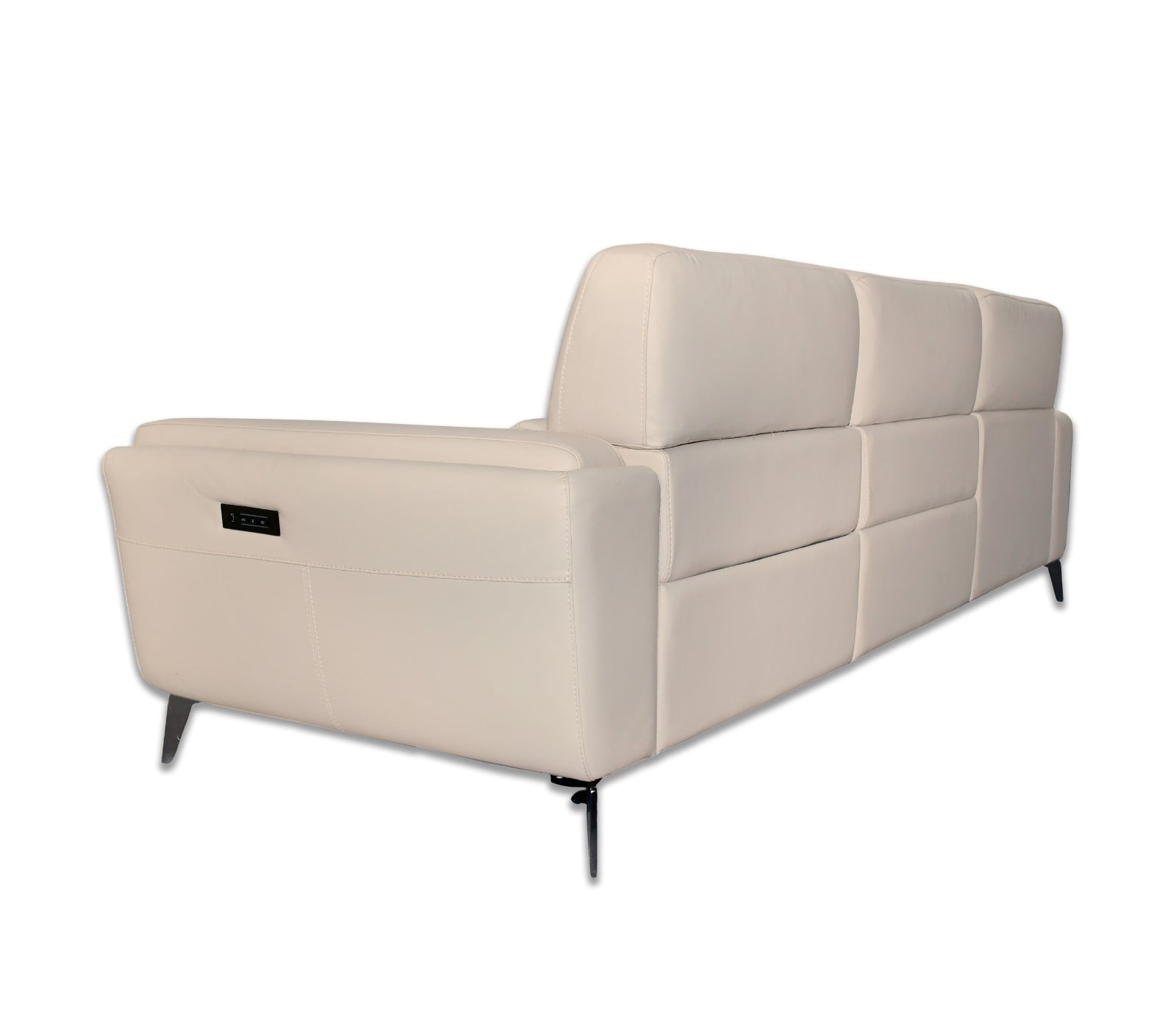 Ariella 3 Piece Sectional - Power Reclining w/ Power Headrests - Frost Leather
