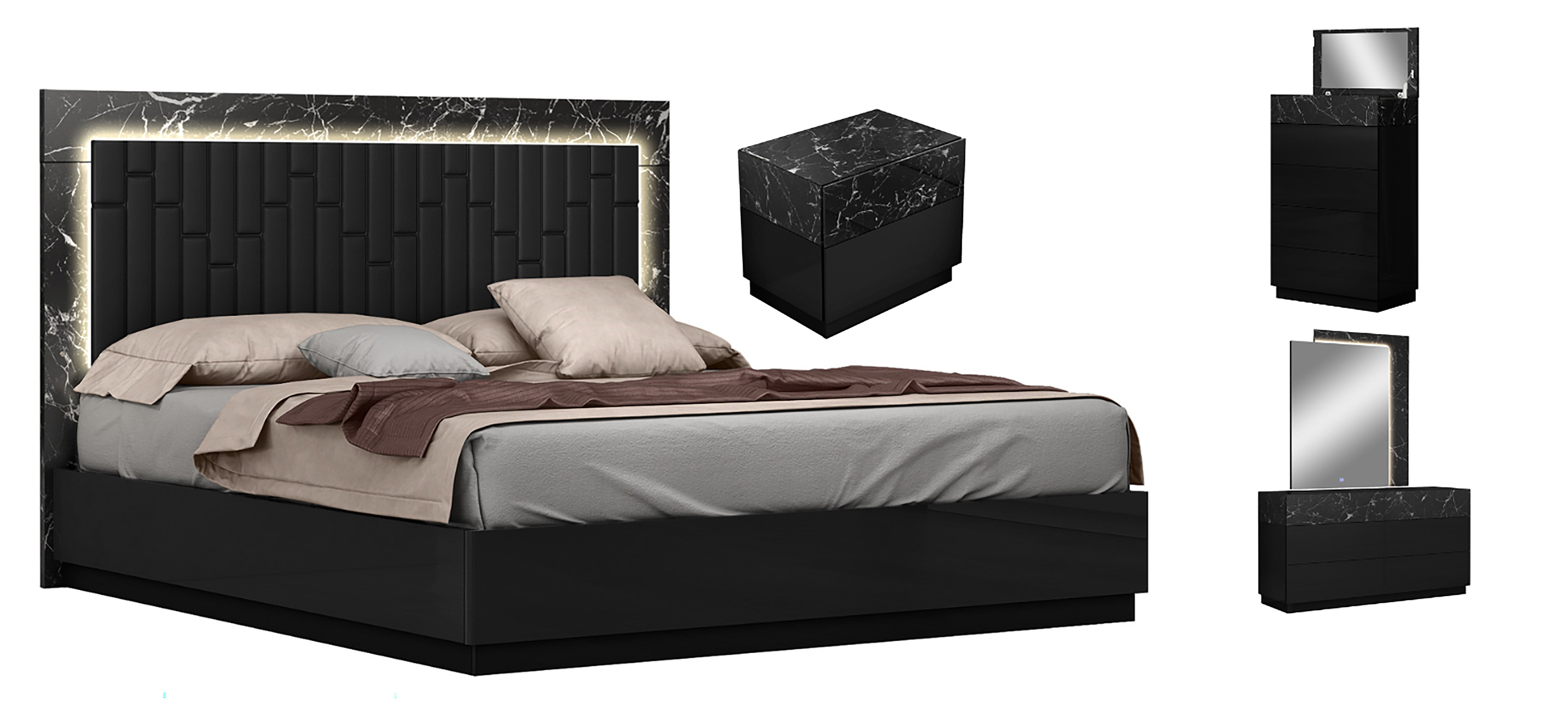 Astro 8-Piece Bedroom Set - Black