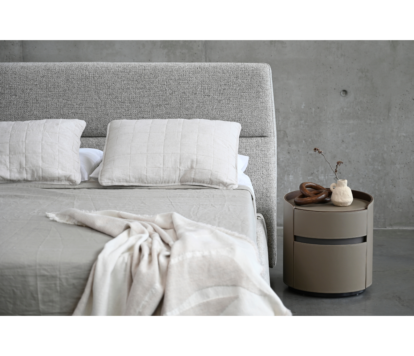 Lunar Upholstered Lift Storage Bed - Oat Fabric