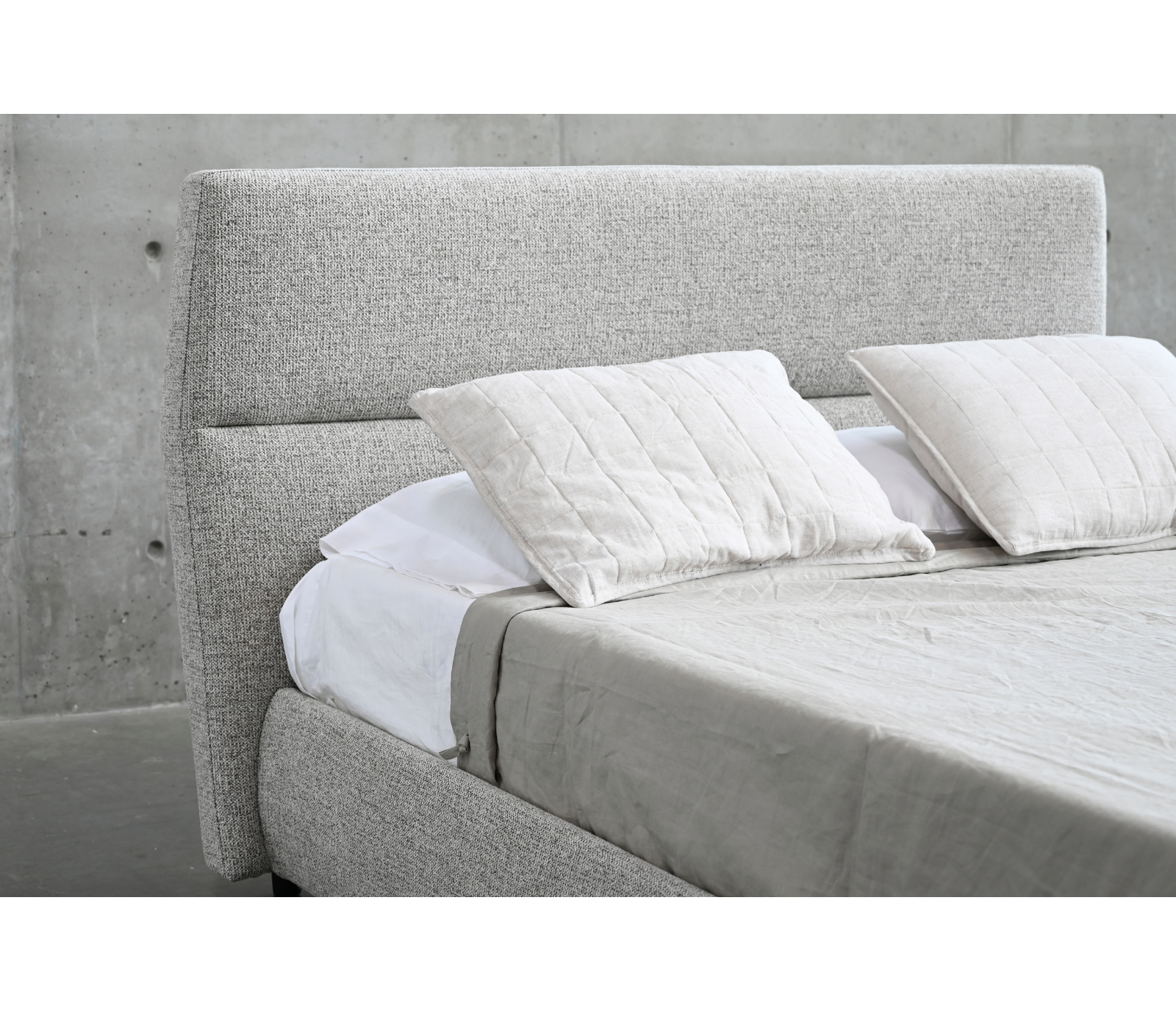 Lunar Upholstered Lift Storage Bed - Oat Fabric