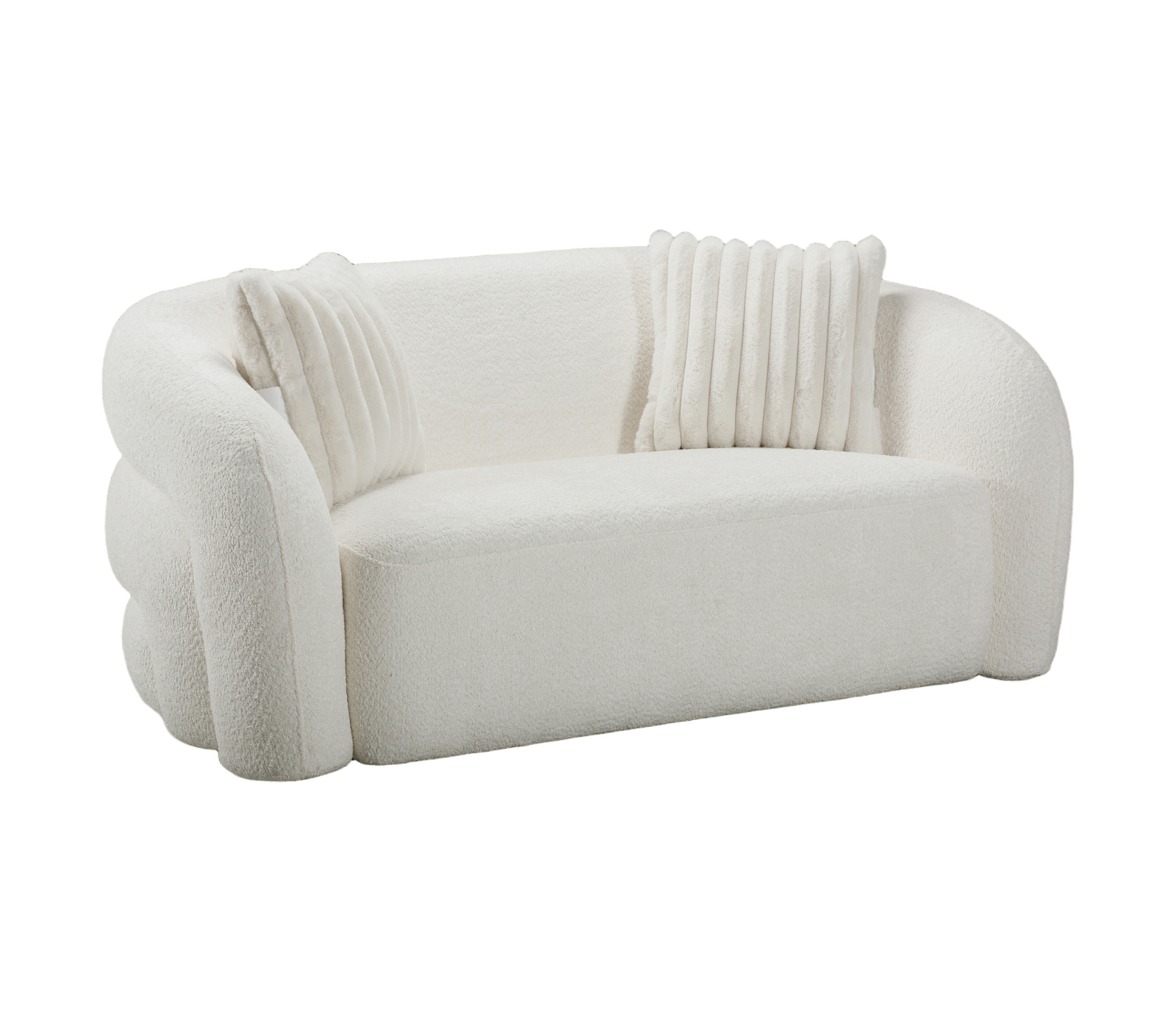 Bellini Loveseat - Ivory Boucle Fabric