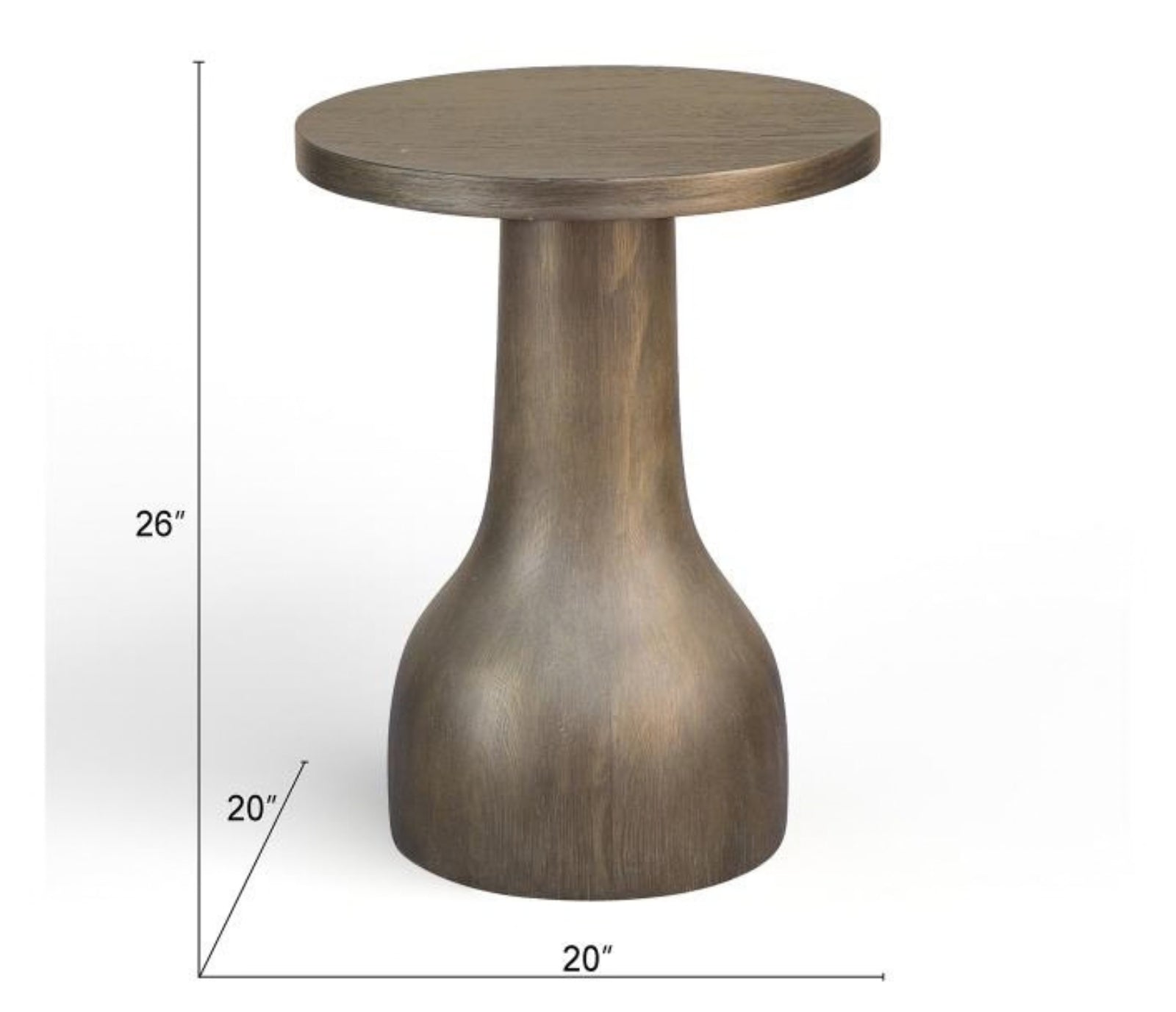 Bosley - Round Accent Table - Light Brown Porpoise