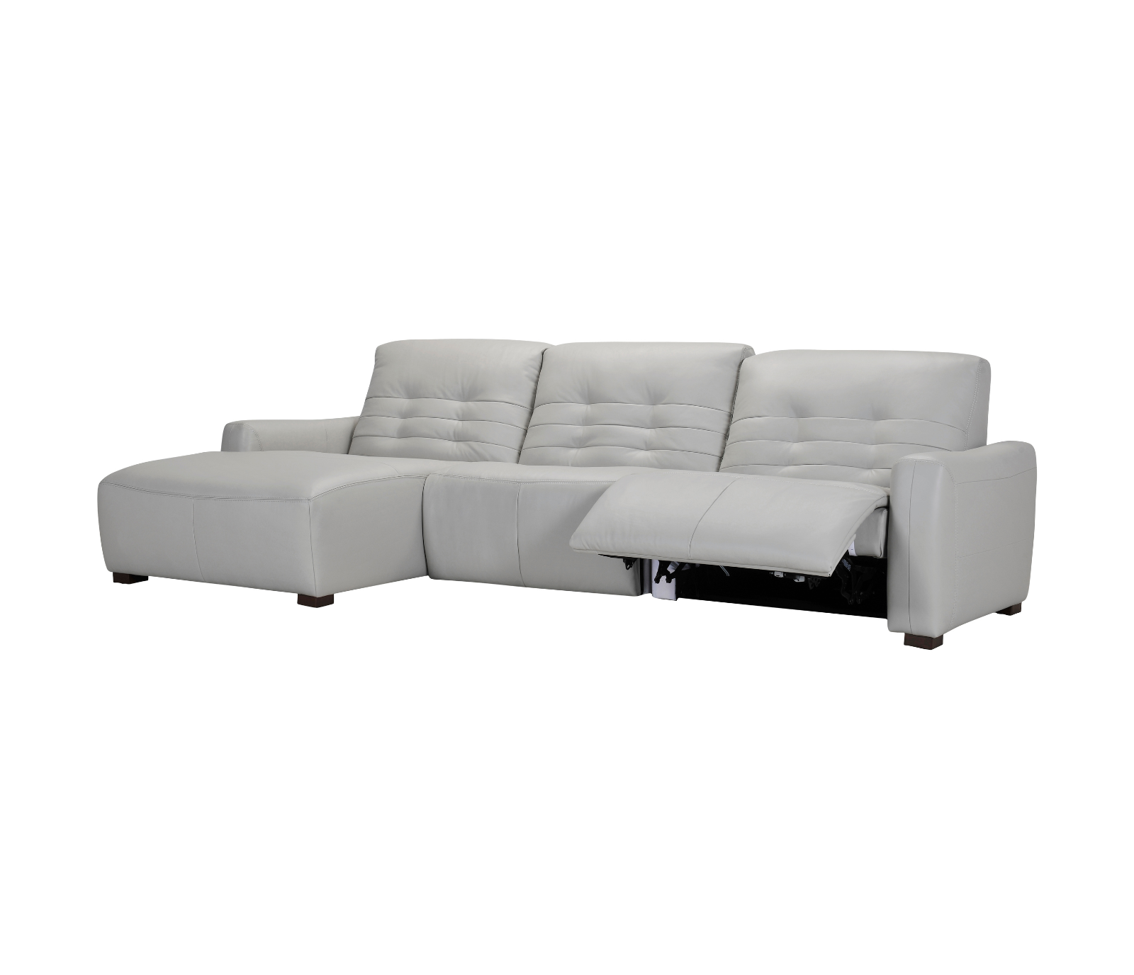 Bronx 3 Piece Power Reclining Sectional - Dove Grey Leather