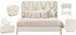 La Rachelle 8-Piece Bedroom Set - Medium Champagne Fabric
