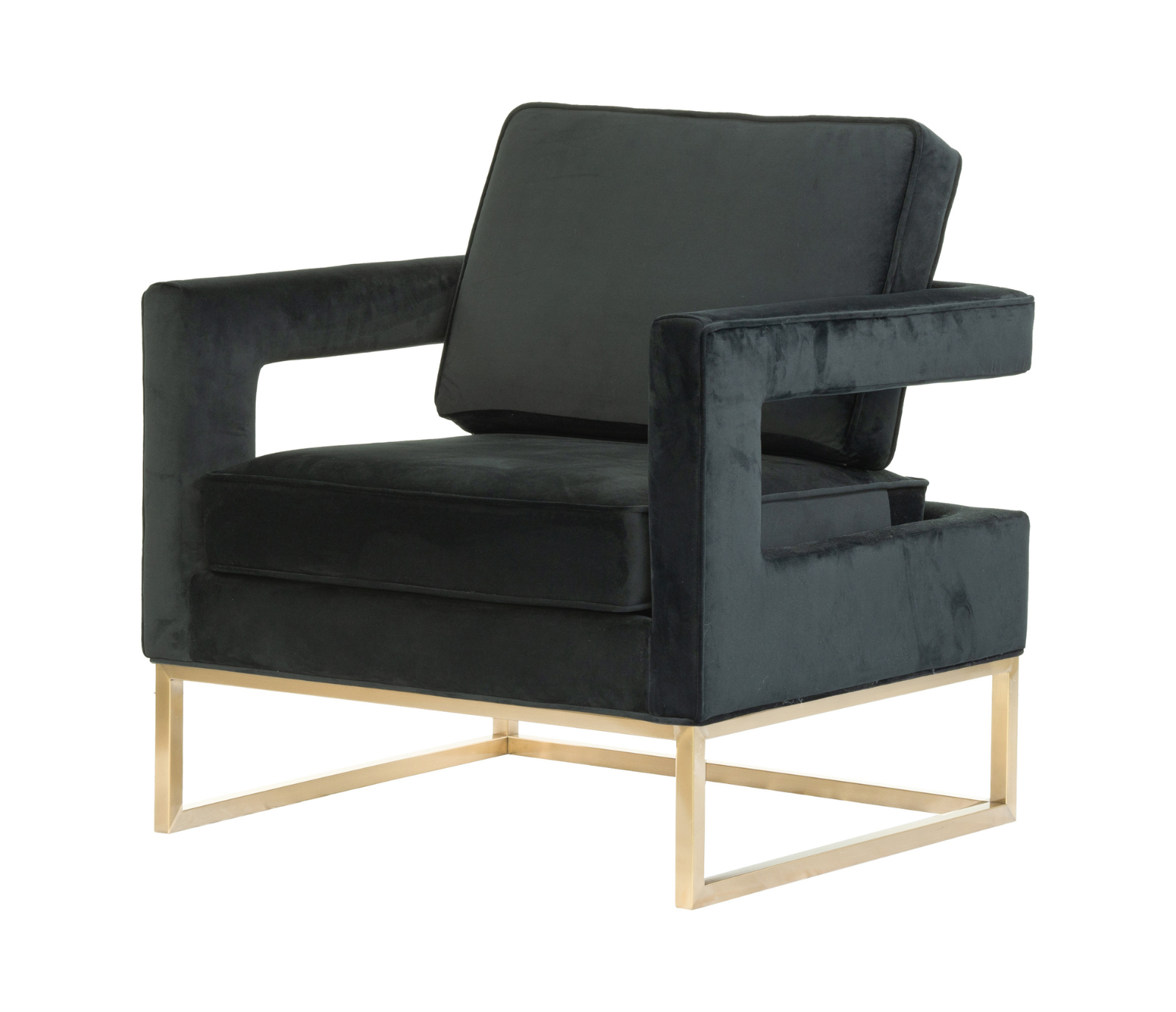 Capo Accent Chair - Black Velvet Fabric