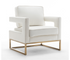 Capo Accent Chair - Cream Velvet Fabric