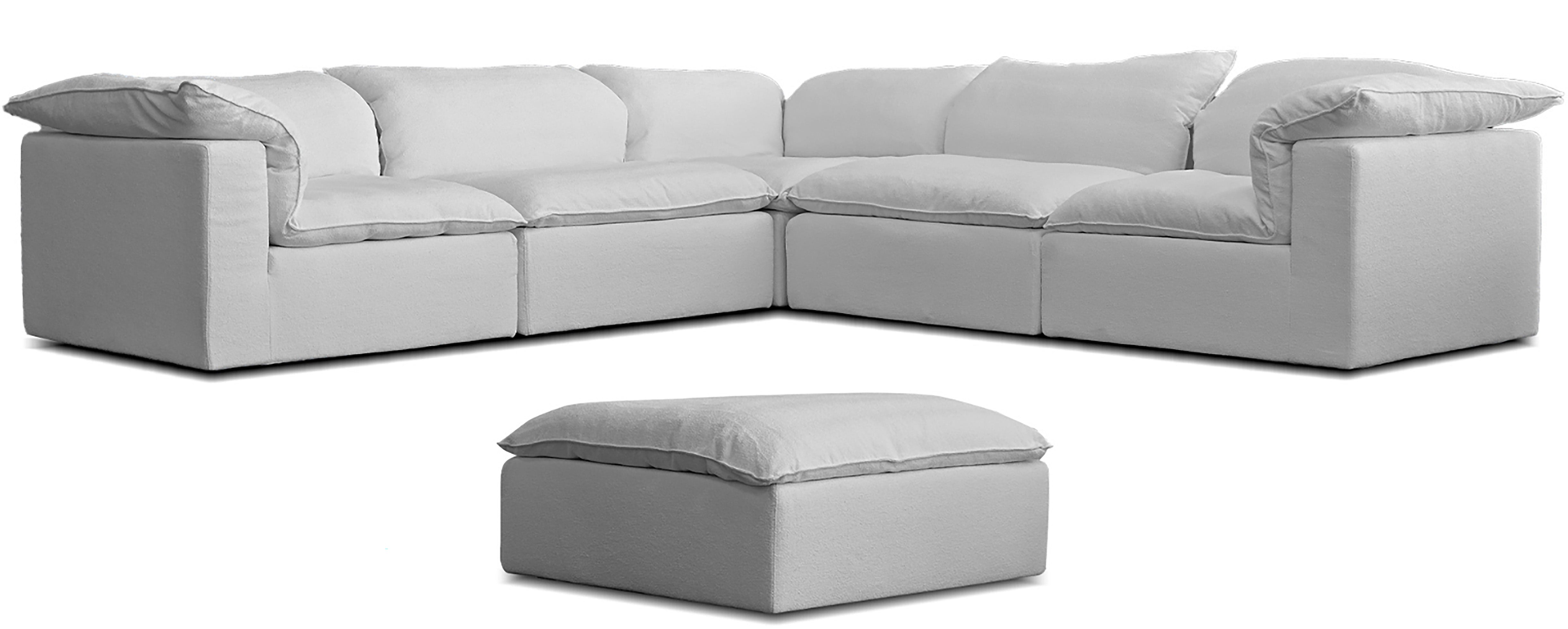 Cloud 99 - 6 Piece Sectional Set - Silver Sand Fabric