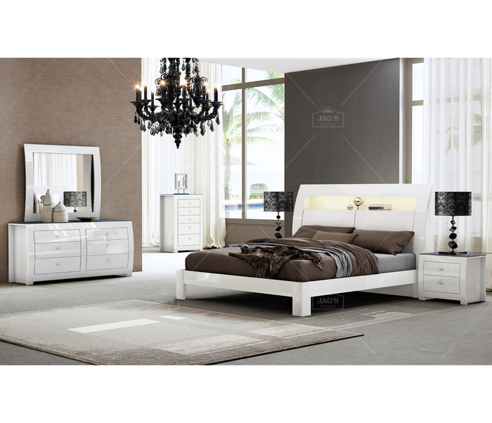 Cosmo 6 Piece Bedroom - White