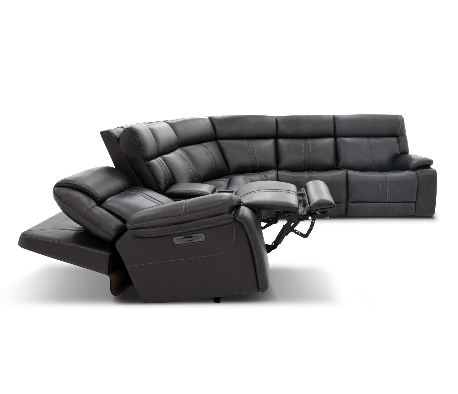 Decibel 6 Piece Sectional - Home Theatre Immersive - Charcoal Leather