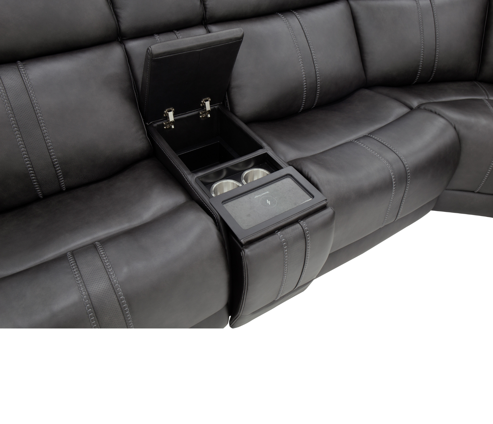 Decibel 6 Piece Sectional - Home Theatre Immersive - Charcoal Leather
