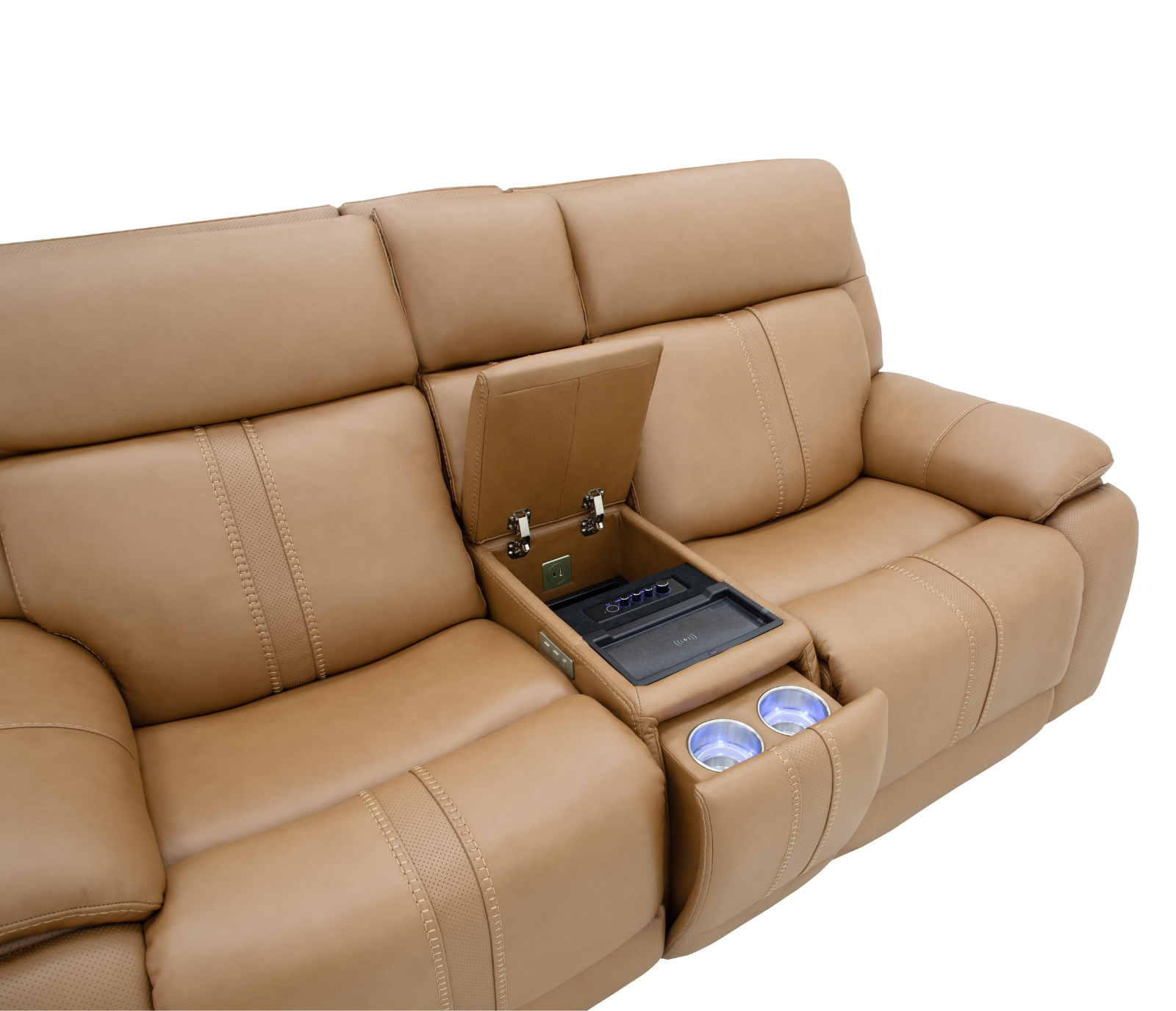 Decibel Loveseat W/ Console - Home Theatre Immersive - Butternut Leather