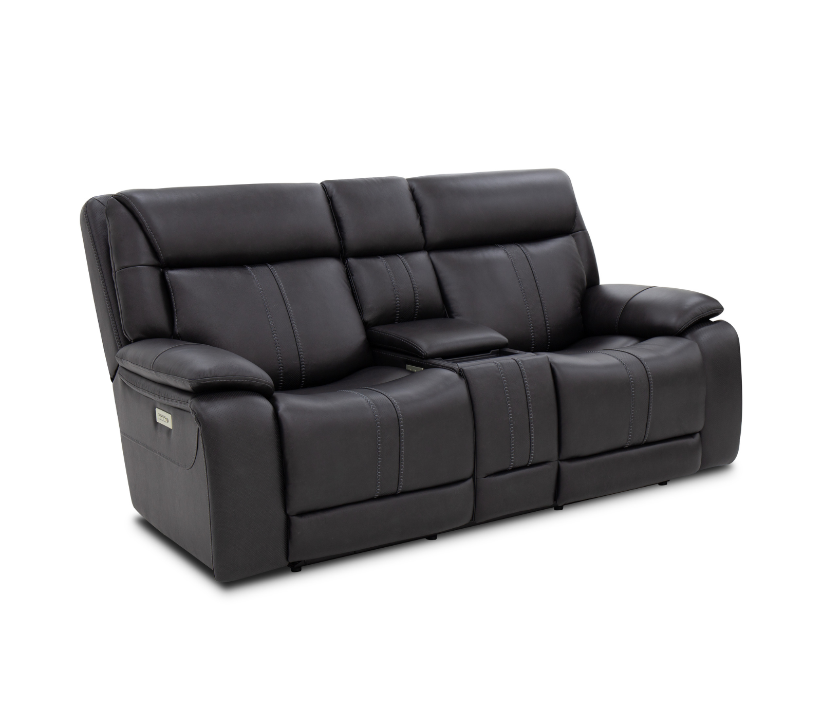 Decibel Loveseat W/ Console - Home Theatre Immersive - Charcoal Leather