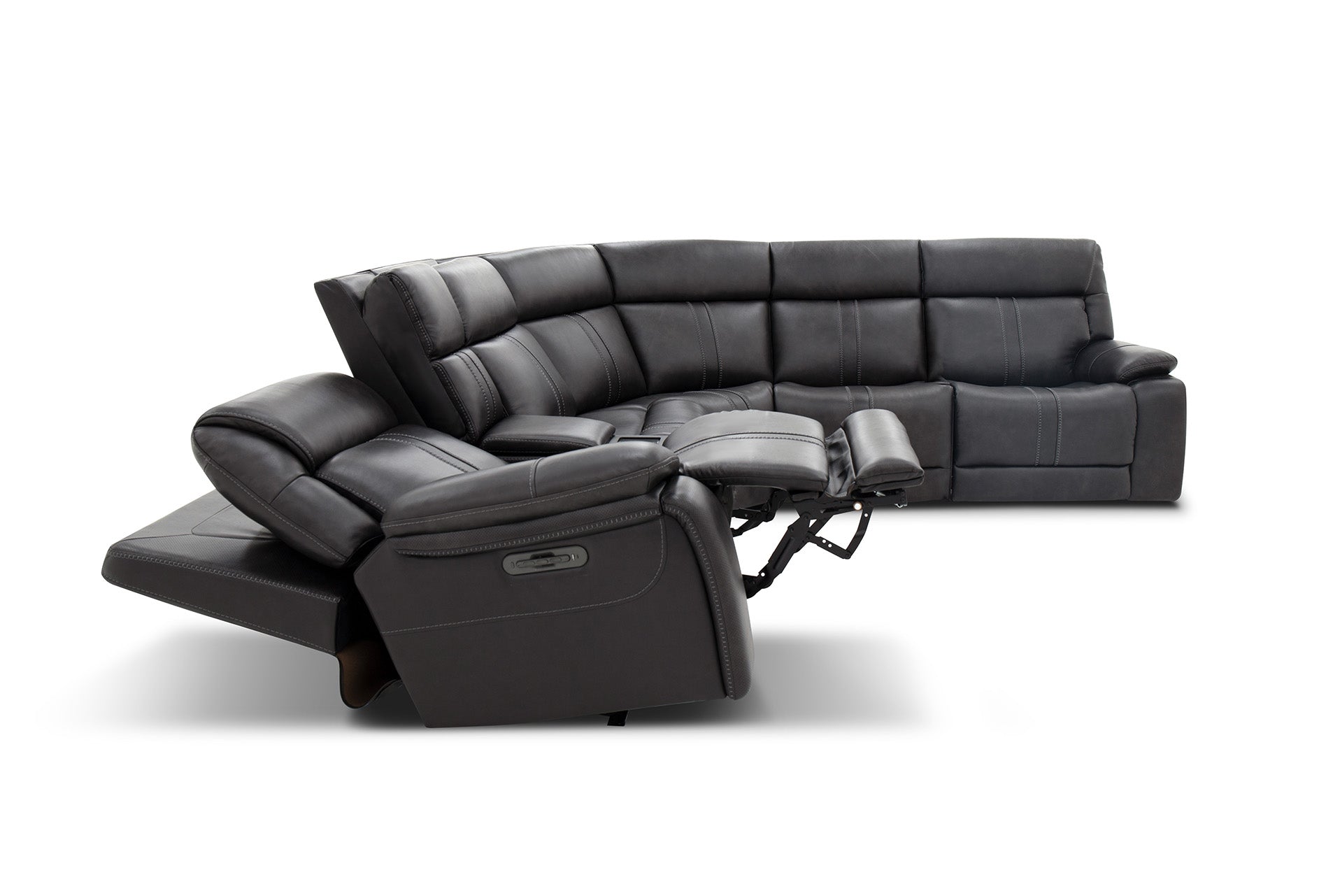 Decibel 6 Piece Sectional - Home Theatre Immersive - Charcoal Leather