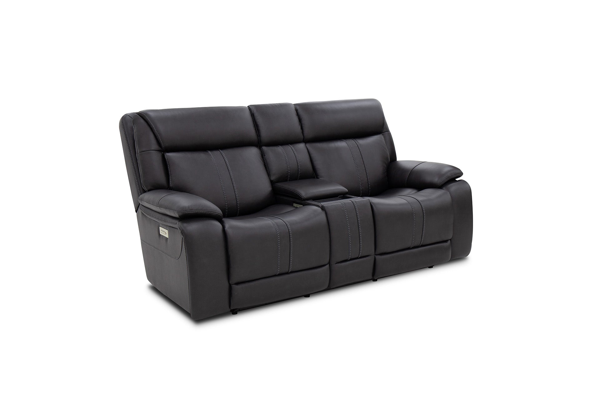 Decibel Loveseat W/ Console - Home Theatre Immersive - Charcoal Leather