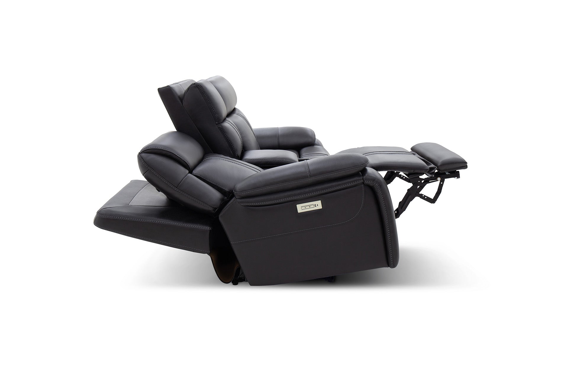 Decibel Loveseat W/ Console - Home Theatre Immersive - Charcoal Leather