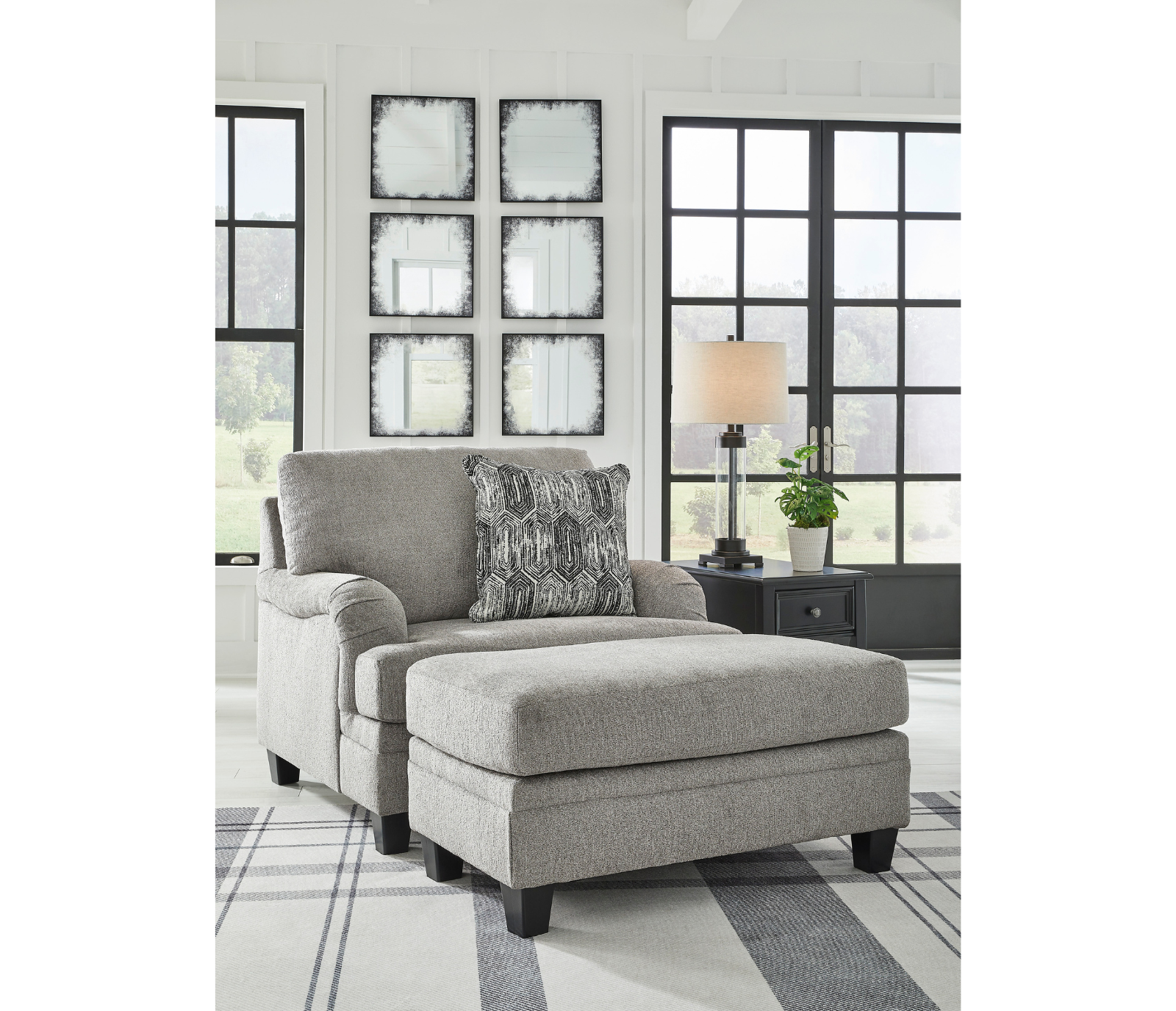Davinca Chair & Half - Charcoal Fabric