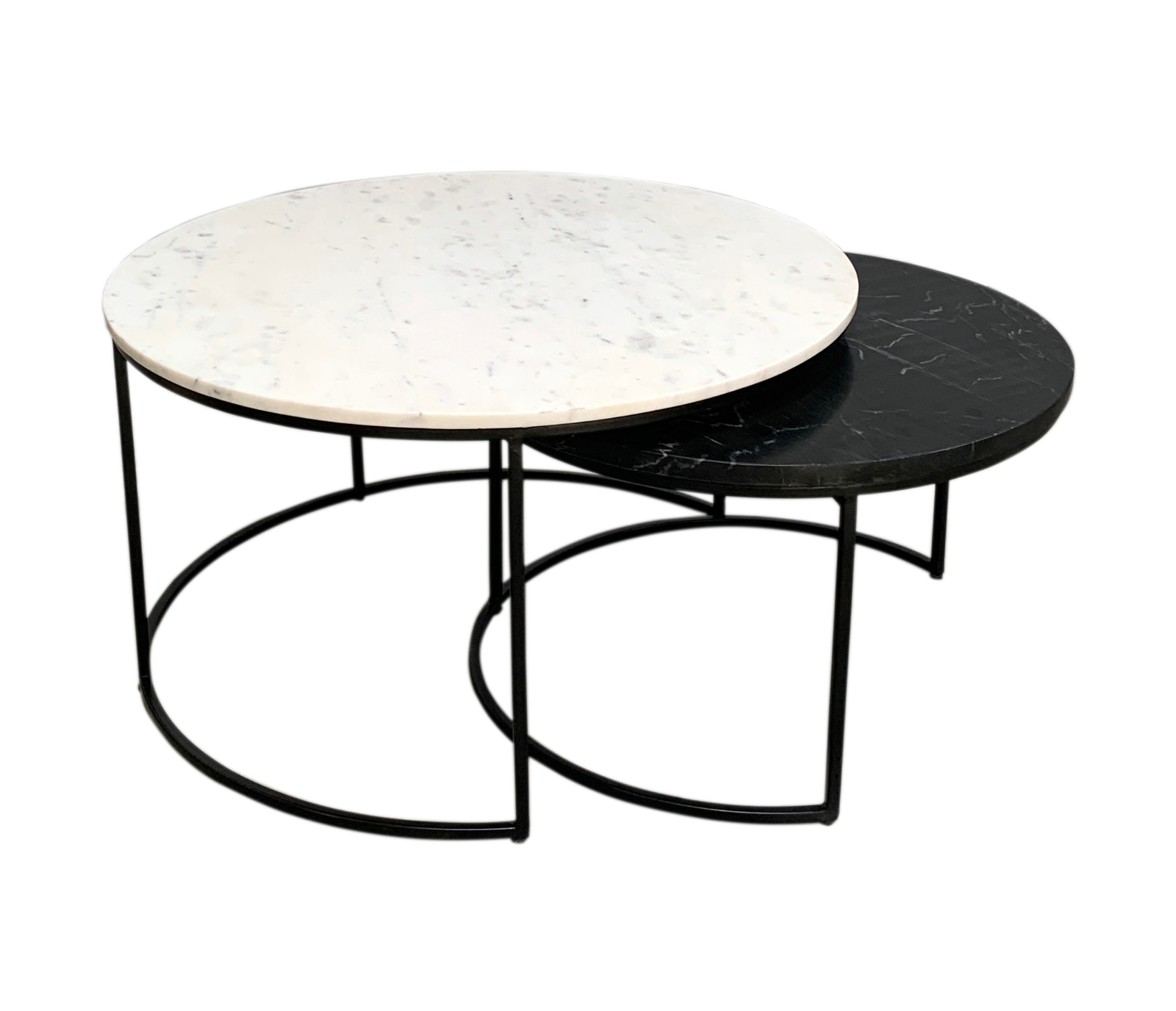 Delaney Nesting Coffee Table - White / Black