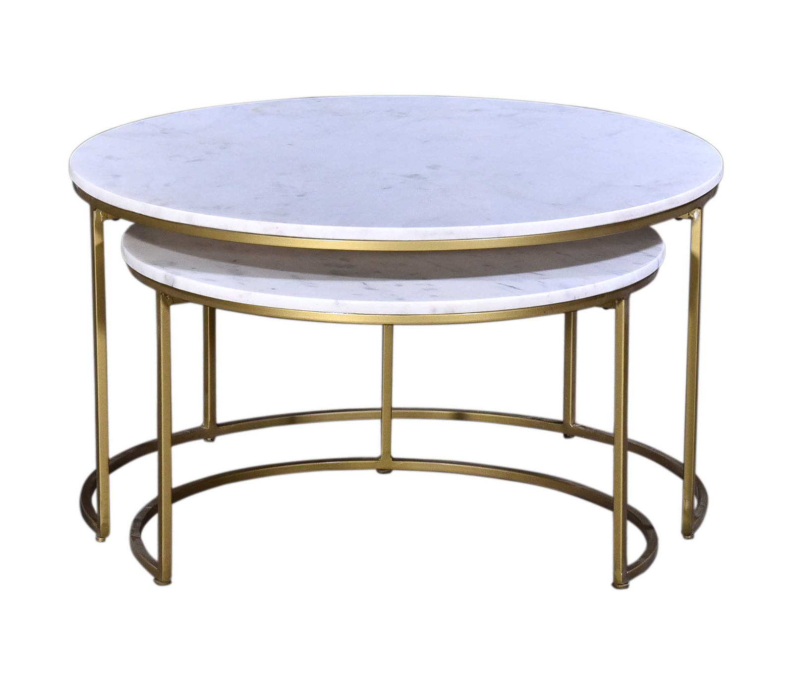 Delaney Nesting Coffee Table - White / Gold