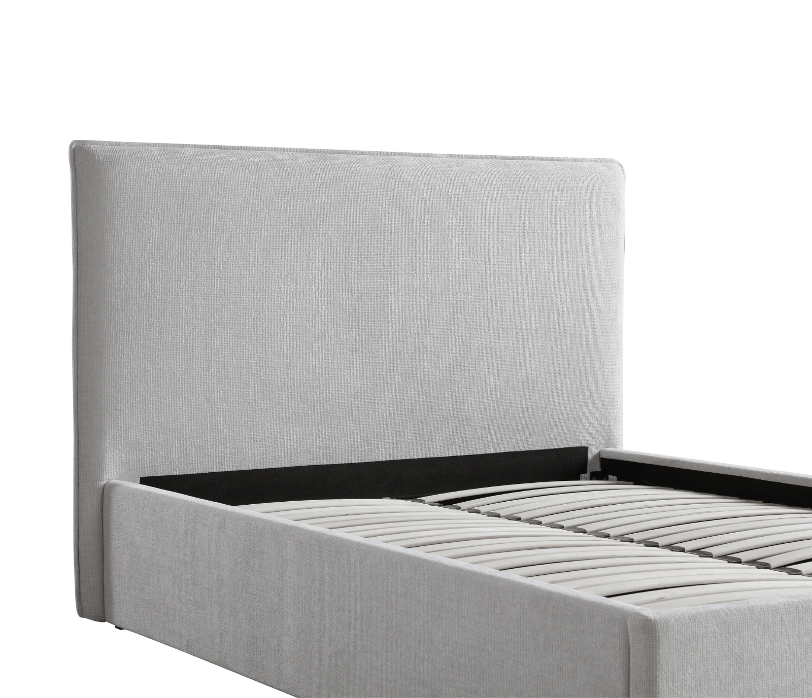Drift Upholstered Bed w/ Lift Storage - Oyster Fabric