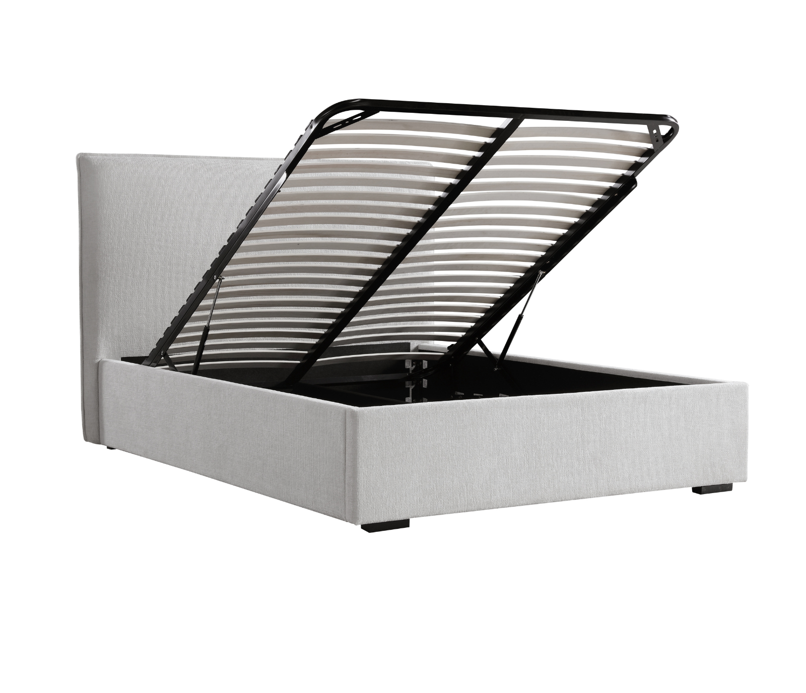 Drift Upholstered Bed w/ Lift Storage - Oyster Fabric