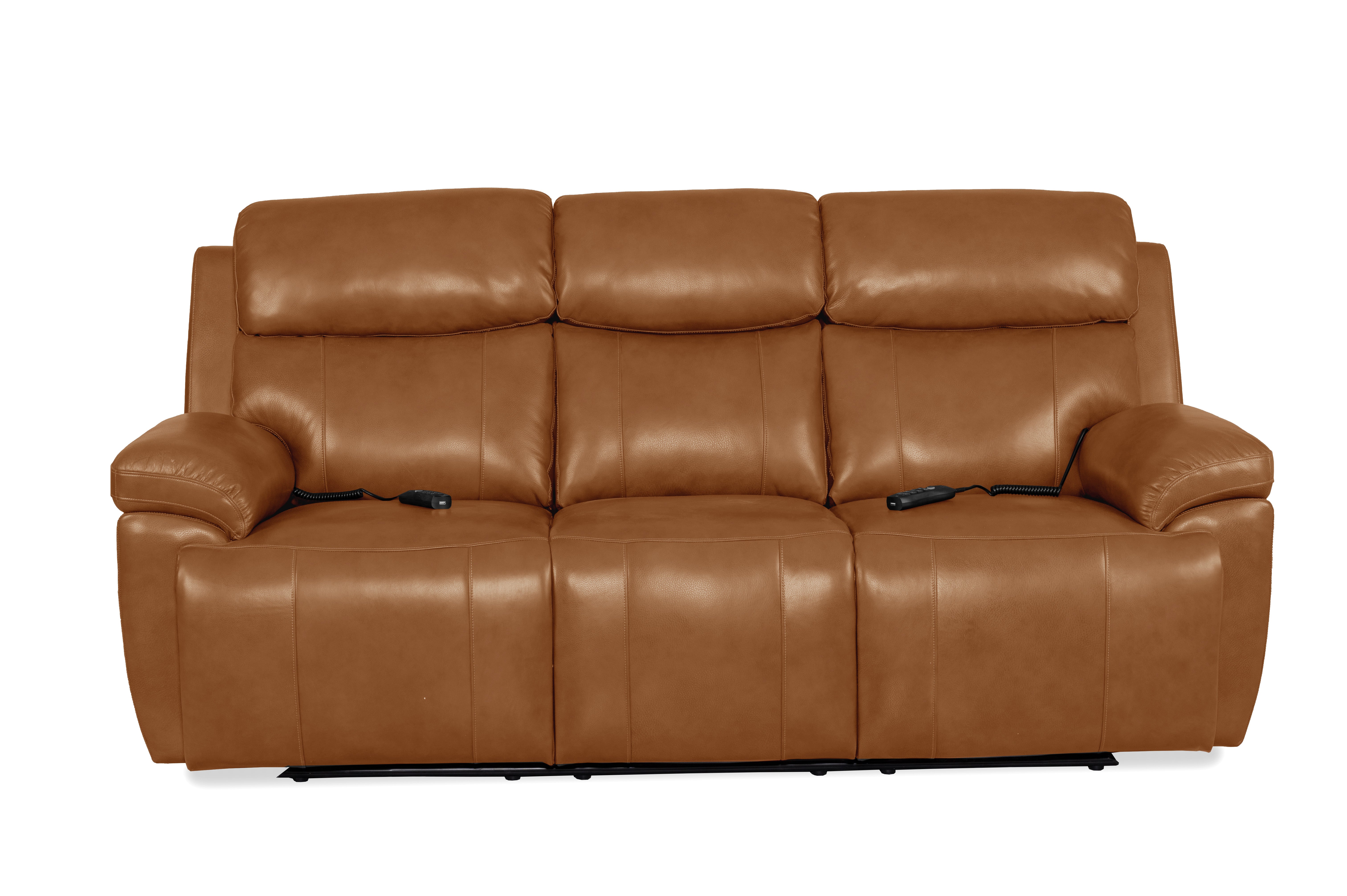 Dwight Sofa - Triple Power & Massage - Nutmeg Leather