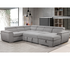 Eddie 4 Piece Sectional w/ Pull-Out Sleeper - Light Grey Fabric