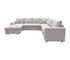 Emmitt 4 Piece Sectional w/ Pull-Out Sleeper - Tweed Ivory Fabric
