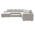 Emmitt 4 Piece Sectional w/ Pull-Out Sleeper - Tweed Ivory Fabric
