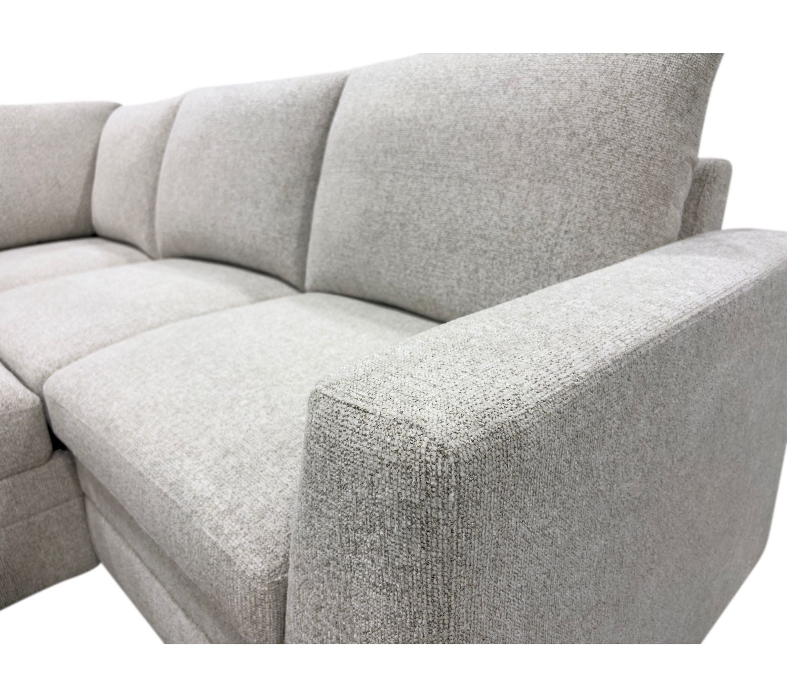 Emmitt 4 Piece Sectional w/ Pull-Out Sleeper - Tweed Ivory Fabric