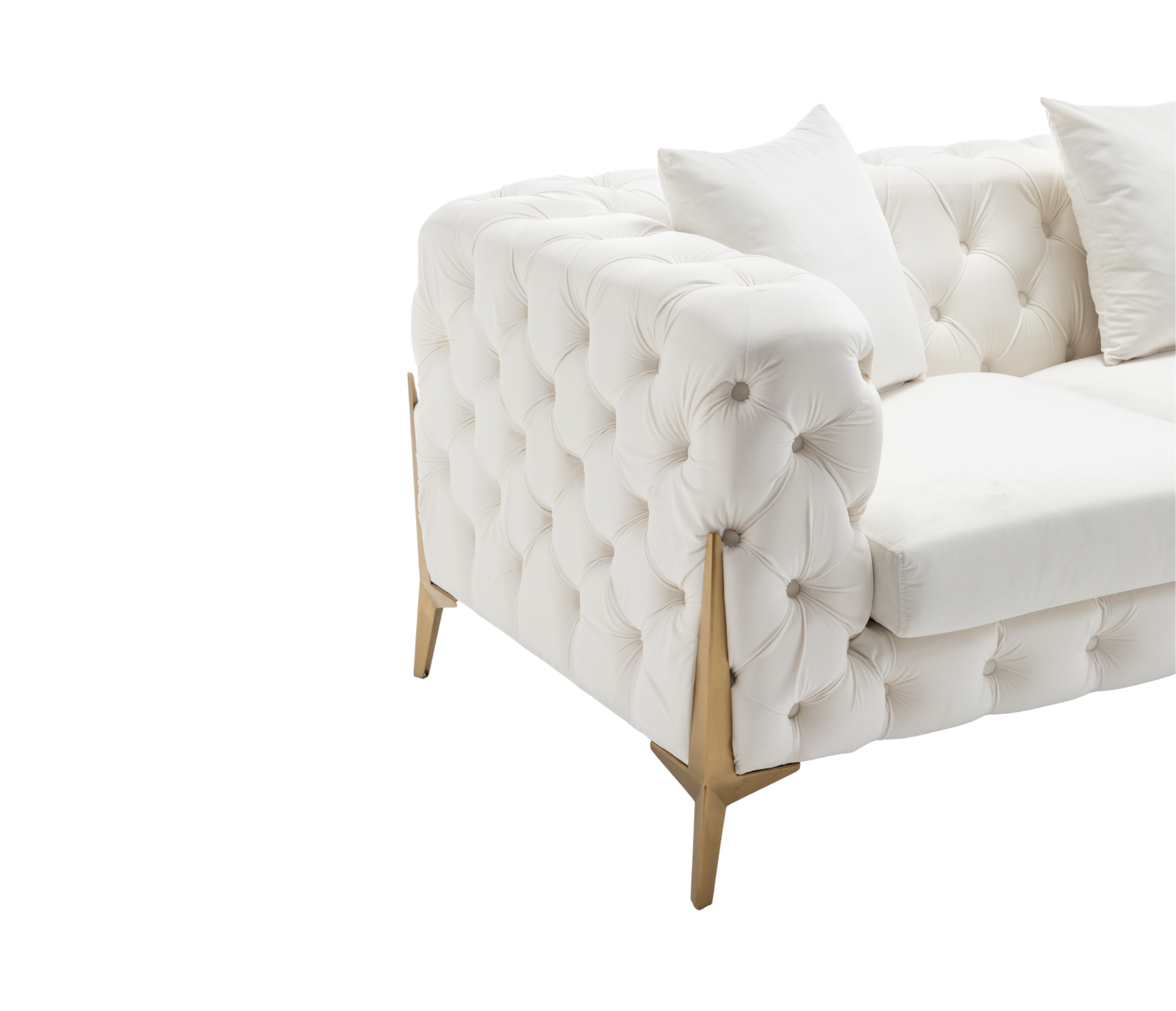 Empire Sofa - Cream Velvet Fabric