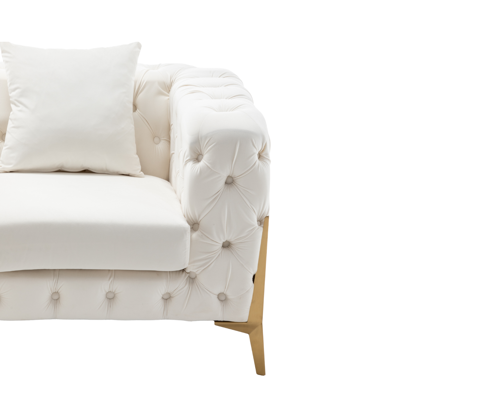 Empire Sofa - Cream Velvet Fabric
