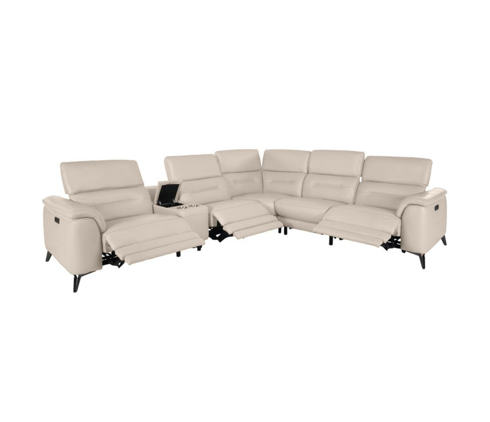 Encore 6 Piece Power Reclining Sectional - Frost Leather