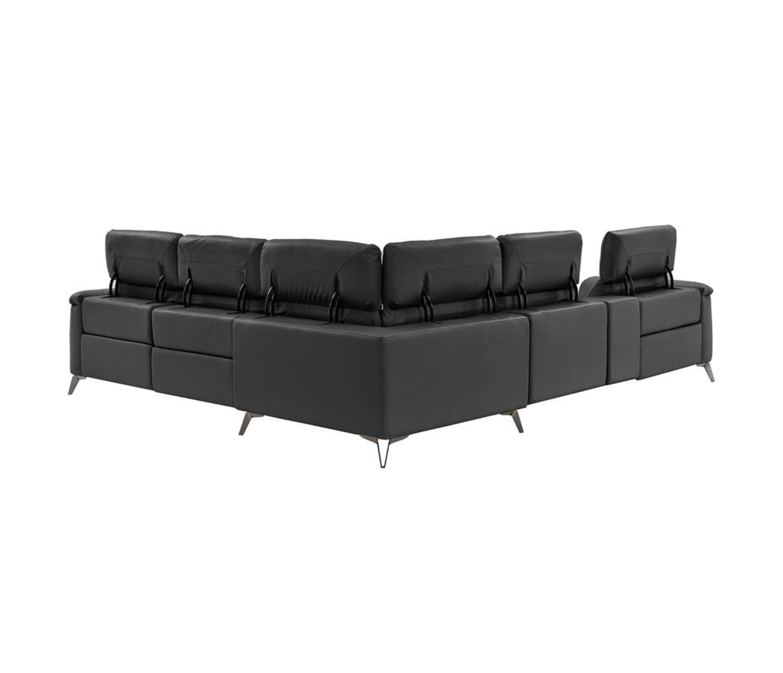 Encore 6 Piece Sectional - Power Reclining w/ Power Headrests - Shale Grey Leather